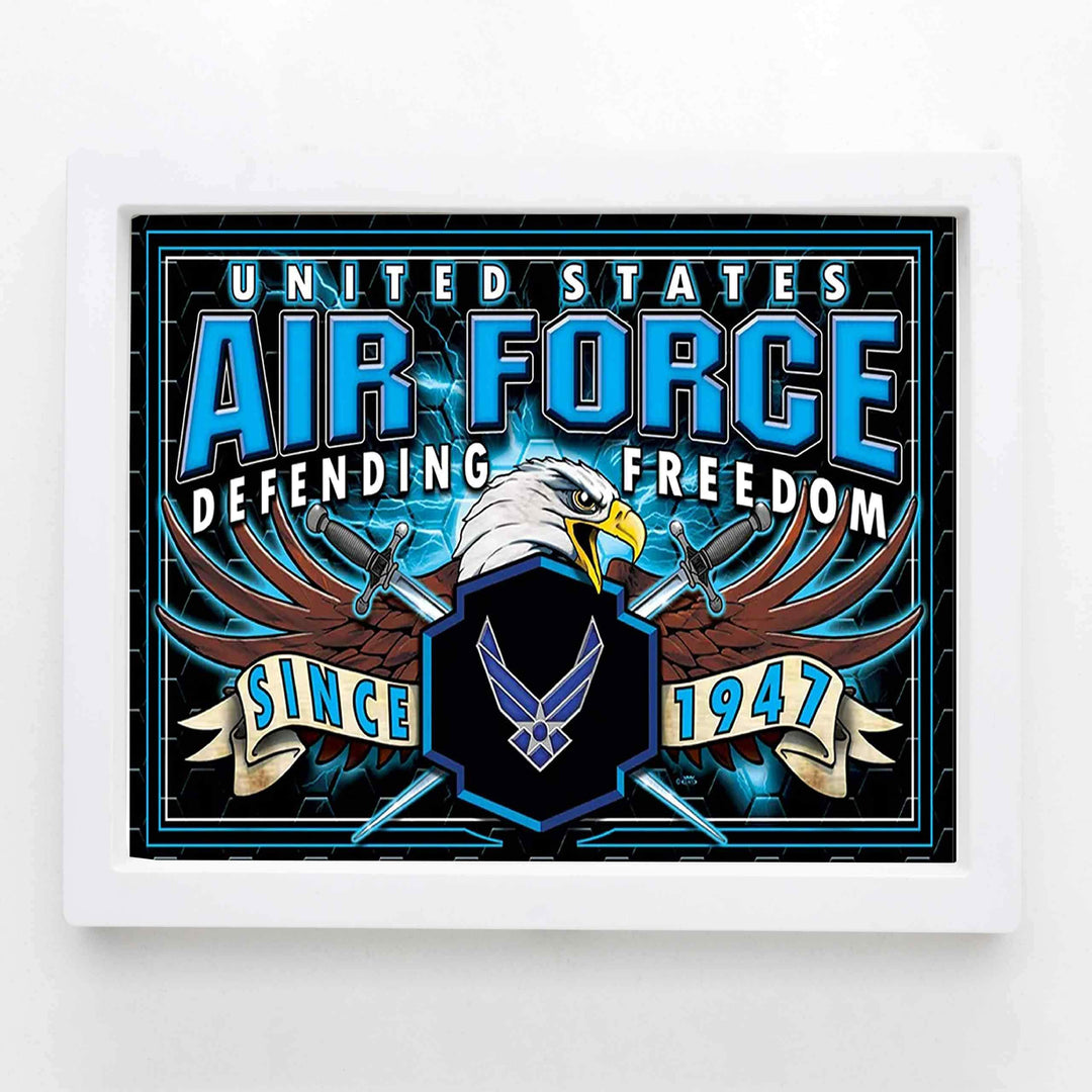U.S. Air Force War Eagle Poster Print- 10 x 8"- Airmen Wall Art Prints-Ready To Frame."Defending Freedom Since 1947". Home-Office-Military Decor. Great Gift to Display Airman&