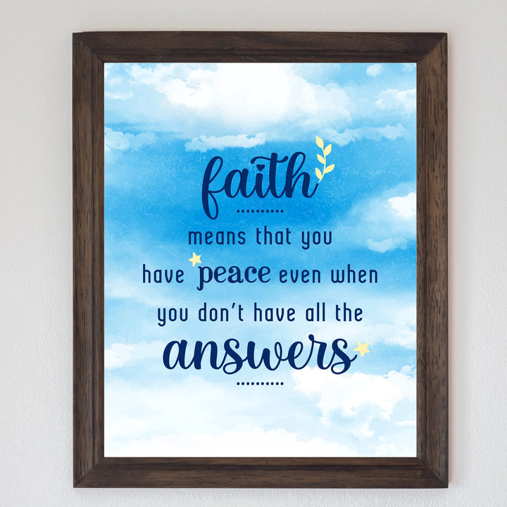 Faith Means You Have Peace When Don&