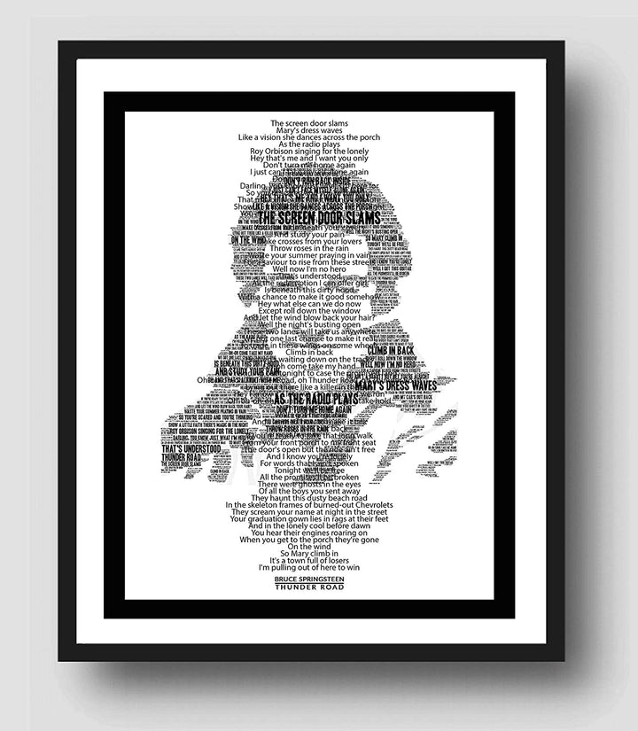 Bruce Springsteen-"Thunder Road"-Music Lyrics Wall Art -11 x 14"
