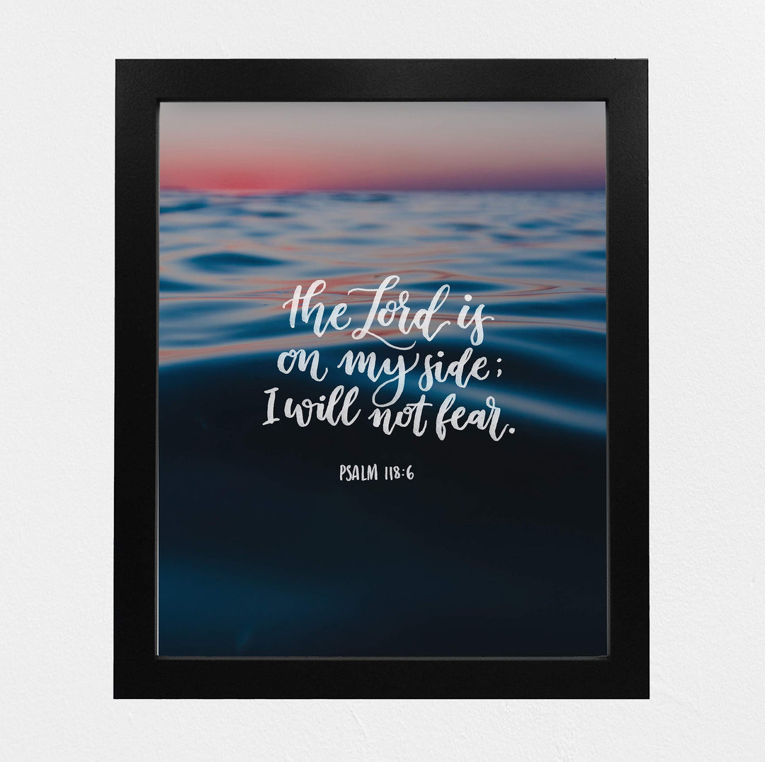 The Lord is On My Side-I Will Not Fear- Psalm 118:6-Bible Verse Wall Art-8x10" Modern Typographic Design. Scripture Wall Print-Ready to Frame. Home-Office-Church-School D?cor. Great Christian Gift!