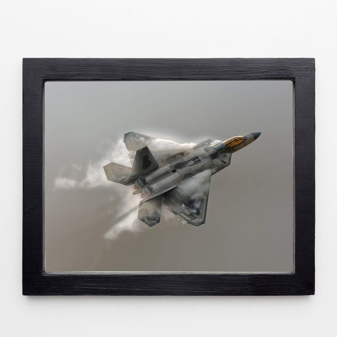 United States Air Force F22A-Fighter Jet Poster Print -10 x 8" Military Aircraft Wall Decor Image-Ready to Frame. Home-Office-Military School Decor. Perfect Sign for Game Room-Garage-Man Cave Decor!