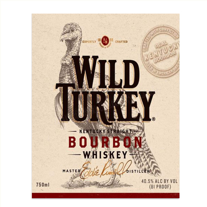 Wild Turkey Bourbon Label- Wall Art Sign- 8 x 10"-Genuine Replica Print-Ready to Frame. Home D?cor-Dining D?cor. A Must For Kentucky Bourbon Whiskey Fans. Perfect Addition To Man Cave-Dorm-Bar-Garage.