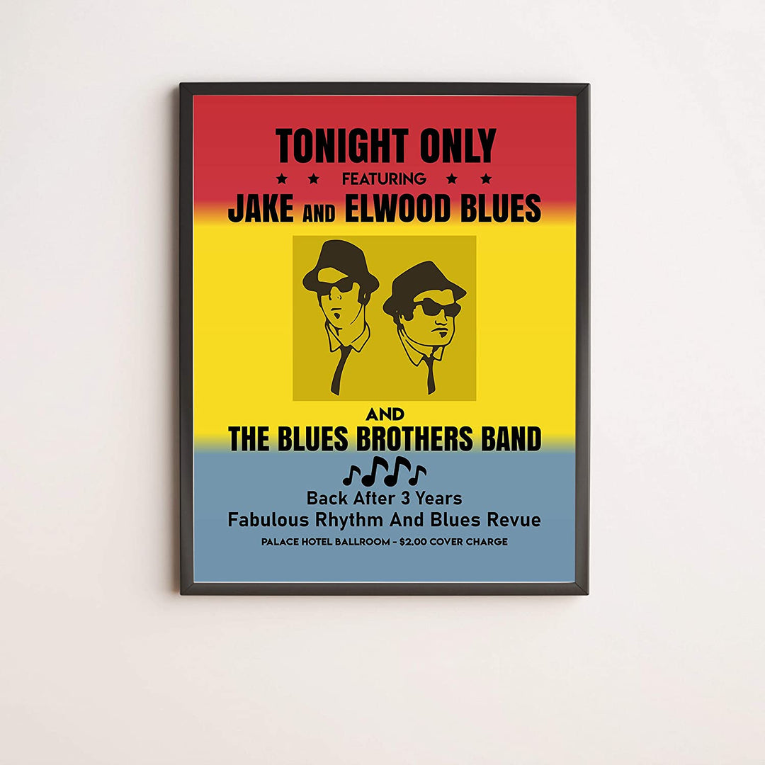 "Tonight Only-Jake &amp; Elwood Blues-The Blues Brothers Band"-Vintage SNL Poster Print-11x14"