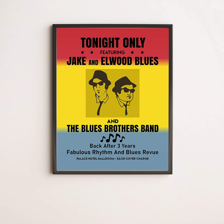 "Tonight Only-Jake &amp; Elwood Blues-The Blues Brothers Band"-Vintage SNL Poster Print-11x14"