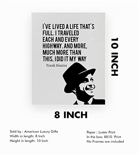Frank Sinatra-"I Did It My Way"-Song Lyric Wall Art -8 x 10"