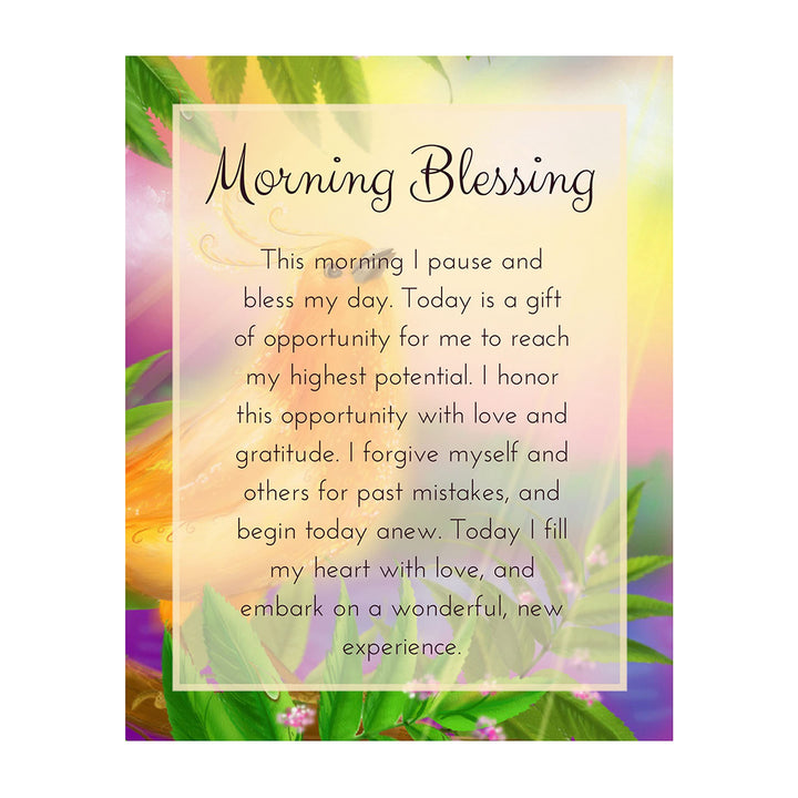 Morning Blessing-Affirmations- Inspirational Wall Art- 8 x 10 Typographic Floral Print-Ready to Frame. Home-Office-School-Restaurant D?cor. Display Your Gratitude &amp; Positive State To Read Daily!