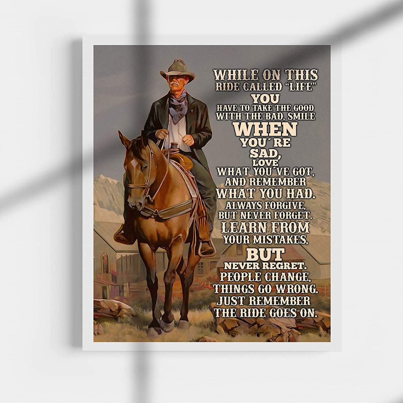 "On This Ride Called Life-Take the Good With the Bad" Inspirational Wall Art-11x14"