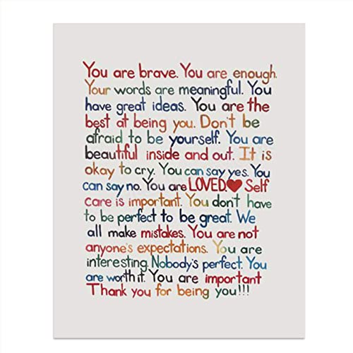 "You Are Enough-Loved-Important"- Inspirational Wall Art Print- 8 x 10"