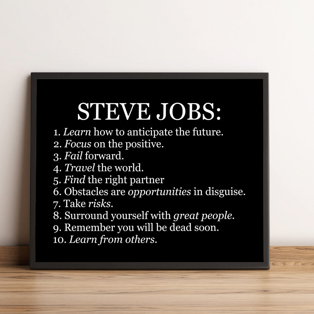 Steve Jobs Quotes-"Focus on the Positive" Motivational Success Quote Wall Art-10 x 8" Inspirational Typography Print-Ready To Frame. Modern Home-Office-School-Dorm Decor. Great Gift for Motivation!