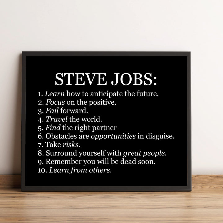 Steve Jobs Quotes-"Focus on the Positive" Motivational Success Quote Wall Art-10 x 8" Inspirational Typography Print-Ready To Frame. Modern Home-Office-School-Dorm Decor. Great Gift for Motivation!