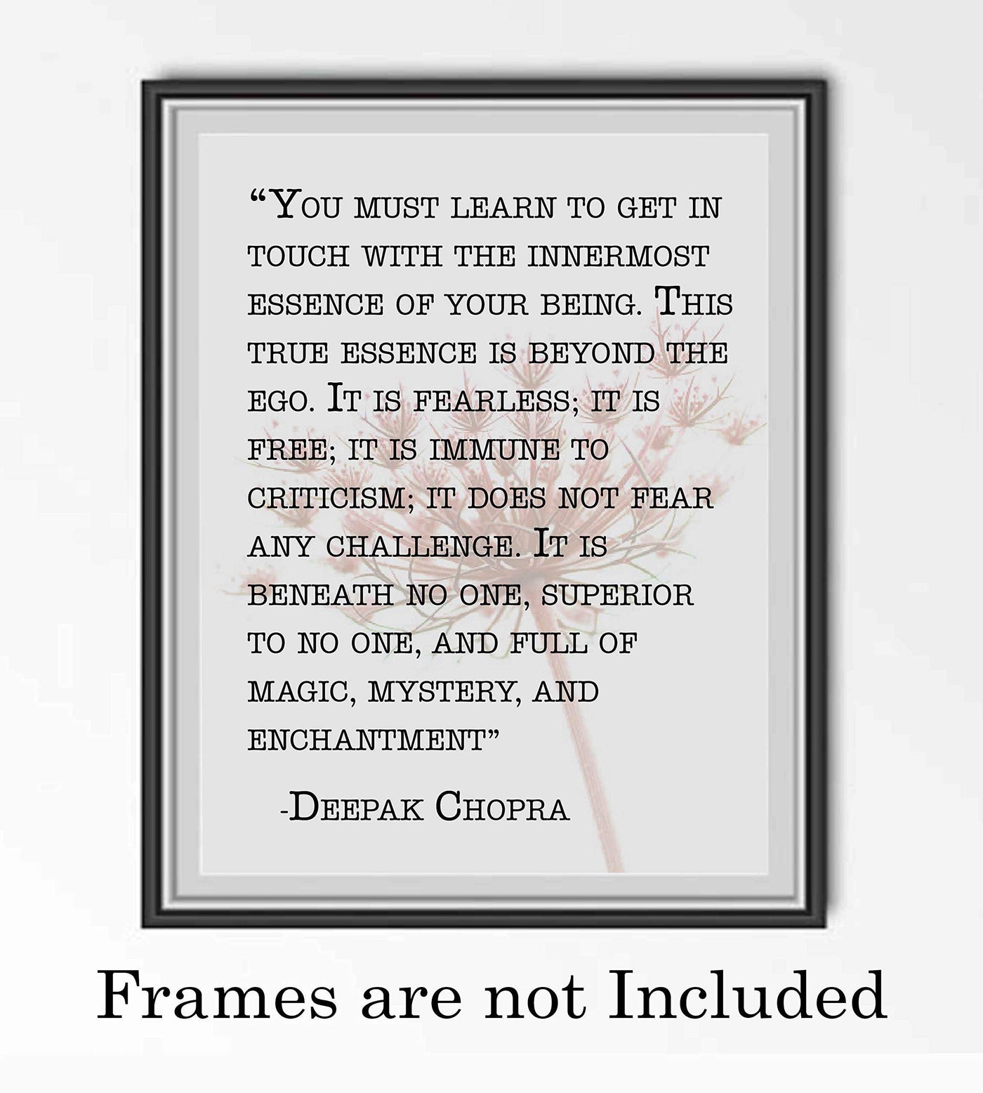 Deepak Chopra-"Learn to Get in Touch With Innermost Being" Spiritual Quote Wall Sign-8 x 10" Inspirational Art Print-Ready to Frame. Home-Office-Meditation-Yoga-Zen Decor! Great Motivational Gift!