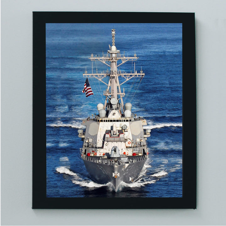 Arleigh Burke Class Destroyer - Naval Ship Wall Art - 8 x 10" Blue US Navy Ship Picture Print -Ready To Frame. American Military Decor Poster Print for Home-Office-Garage-Bar-Man Cave Decor.