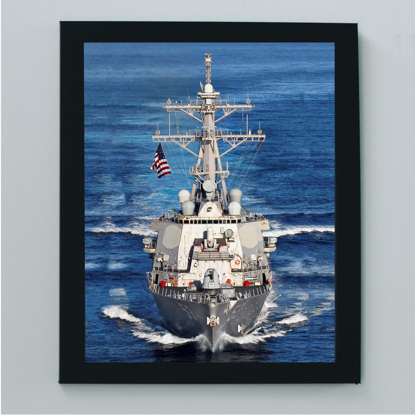 Arleigh Burke Class Destroyer - Naval Ship Wall Art - 8 x 10" Blue US Navy Ship Picture Print -Ready To Frame. American Military Decor Poster Print for Home-Office-Garage-Bar-Man Cave Decor.