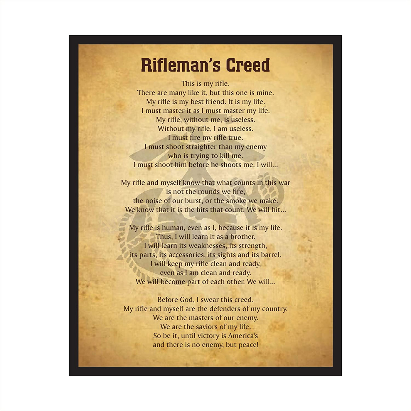 "Rifleman's Creed" Marine Corps Wall Art Sign -8x10"