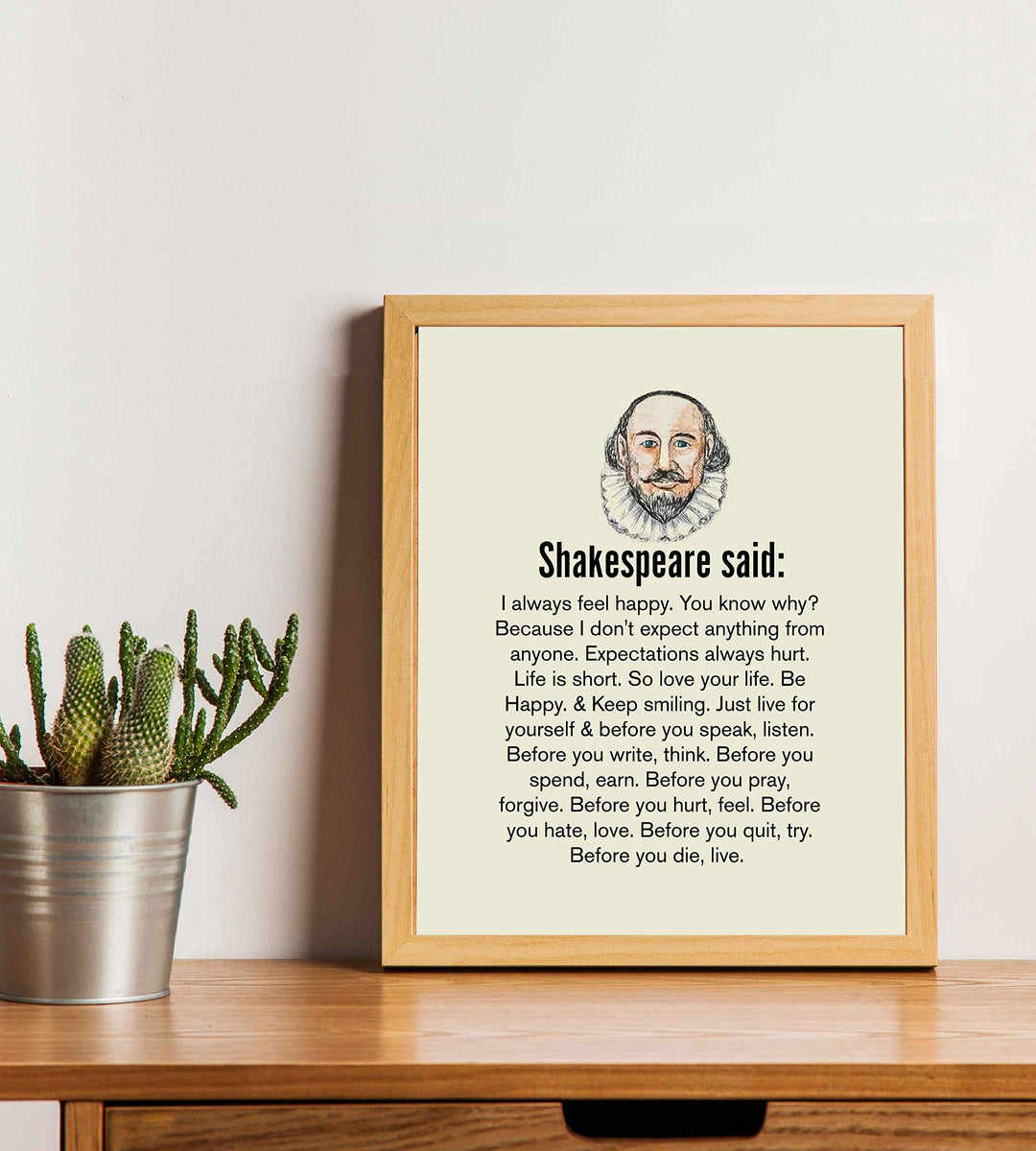 Shakespeare Quote Print – Timeless Literary Wall Art for Home &amp; Office