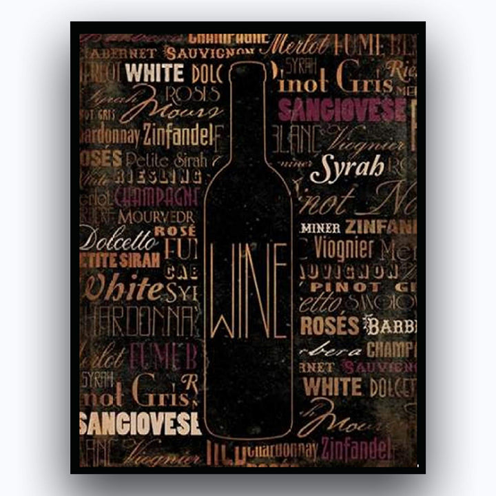 Wine &amp; Vino Bottle Pairing with Variety Names (2)- 8 x 10"s Wall Art Prints- Ready to Frame. Home D?cor, Wine Decor &amp; Kitchen Wall Decor. Perfect For Wine Lovers &amp; Upscale Bars. Show Your Taste!