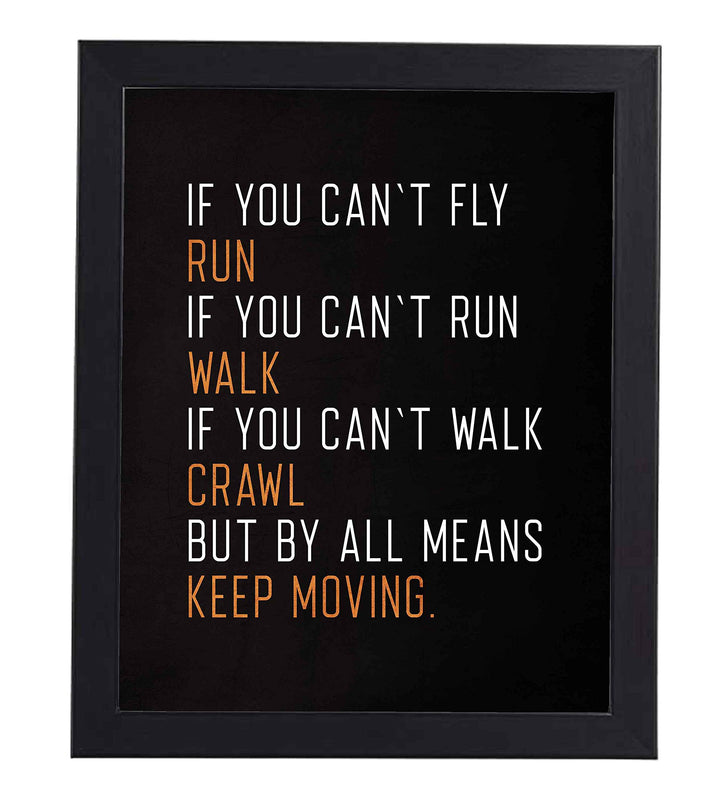 ?By All Means Keep Moving?-Motivational Quotes Wall Art-8 x 10" Exercise-Fitness Poster Print-Ready to Frame. Modern Typographic Design. Home-Office-Dorm Decor. Perfect Motivation for the Gym!