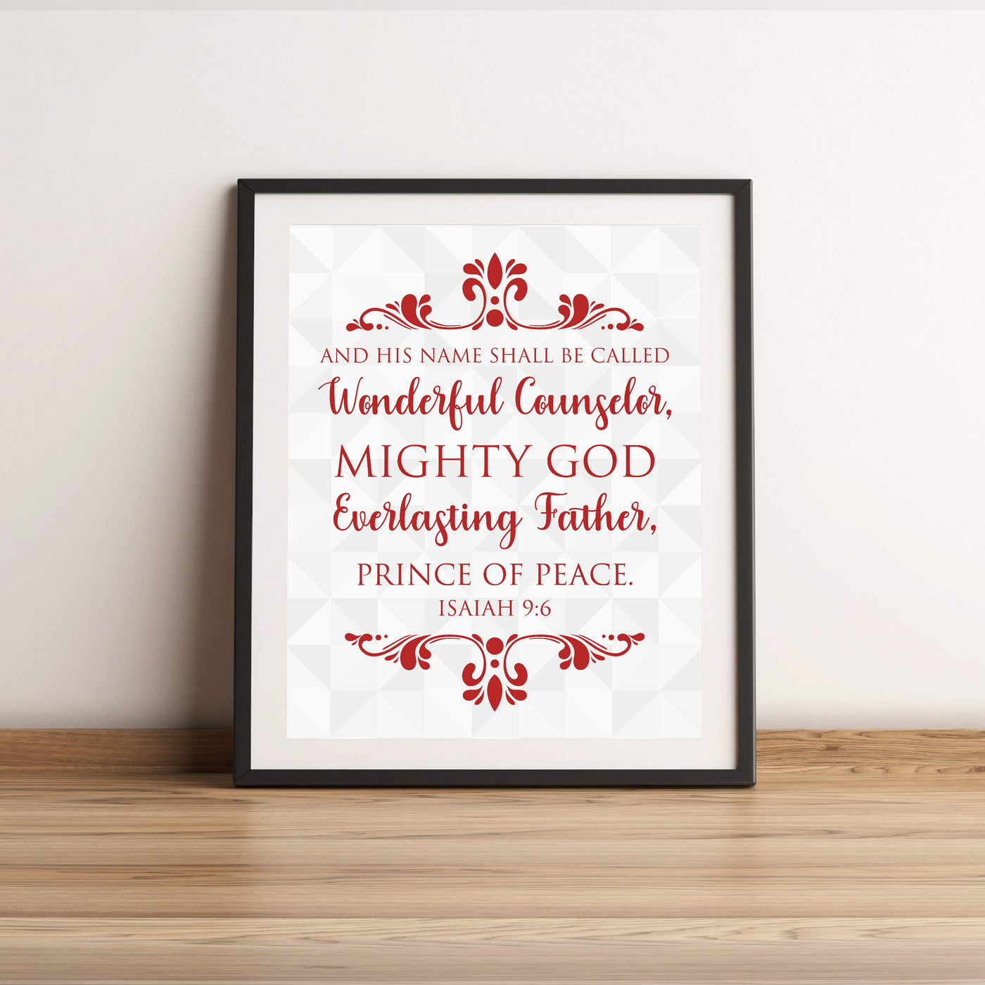 His Name Shall Be Called-Prince of Peace-Isaiah 9:6-Bible Verse Wall Art-11 x 14" Scripture Christmas Print-Ready to Frame. Christian Home-Office-School-Church Decor. Great Holiday Gift of Faith!