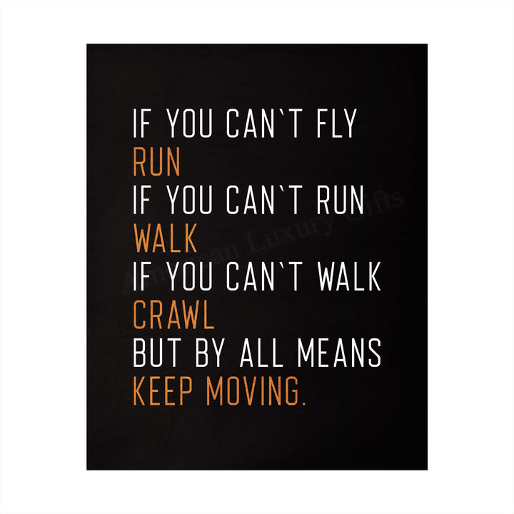 ?By All Means Keep Moving?-Motivational Quotes Wall Art-8 x 10" Exercise-Fitness Poster Print-Ready to Frame. Modern Typographic Design. Home-Office-Dorm Decor. Perfect Motivation for the Gym!
