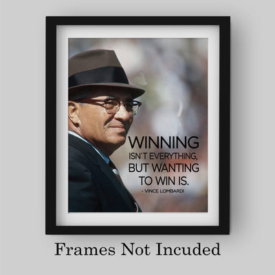 Winning Isn't Everything Motivational Vince Lombardi Quotes Wall Art -8 x 10" Inspirational Picture Print -Ready to Frame. Home-Coach Office-Gym-Locker Room Decor. Great Gift for All Coaches!