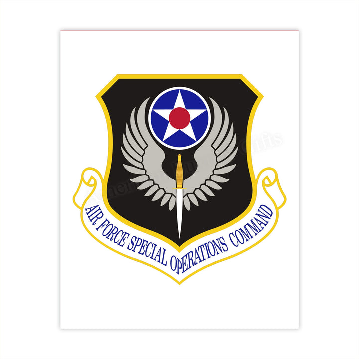 US Air Force Special Operations Command Logo- 8 x 10"- Military Wall Art Print- Ready to Frame. Patriotic Home-Office-Bar-Cave-Lodge Decor. Perfect Gift for Those Who Served. Display Your Pride!