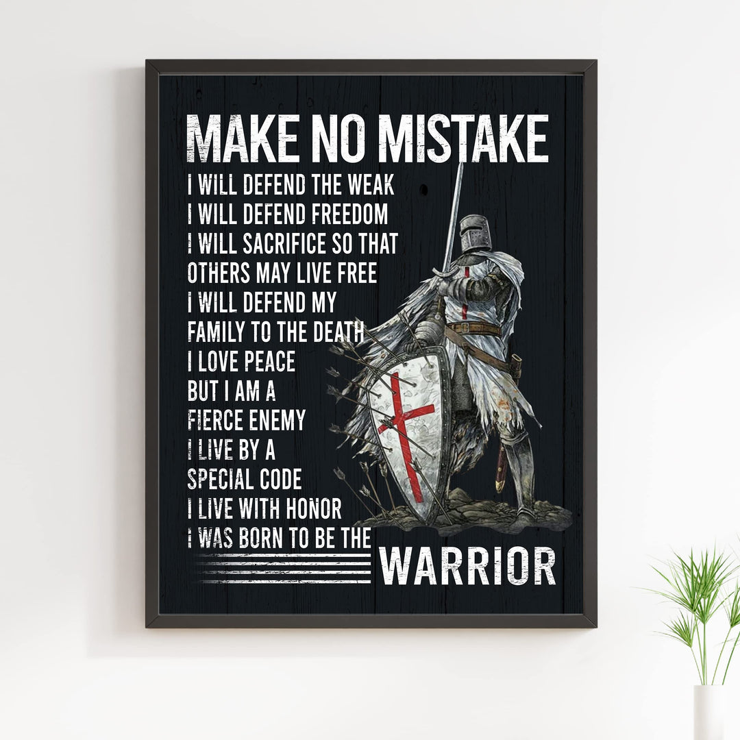 I Will Defend -Born To Be The Warrior Inspirational Quotes Wall Art -11 x 14" Fierce Motivational Warrior Wall Print -Ready to Frame. Home-Office-Church Decor. Perfect Gift of Faith &amp; Inspiration!