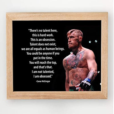 Conor McGregor Quotes Wall Art-"No Talent Here-This Is An Obsession"-10x8"