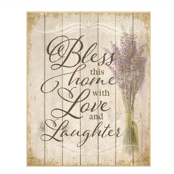 Bless This Home With Love and Laughter- Wood Sign Replica Print- 8 x 10"- Ready to Frame. Rustic, Distressed Home D?cor-Kitchen Decor-Dining D?cor- Great Heartfelt Message-Perfect Housewarming Gift.