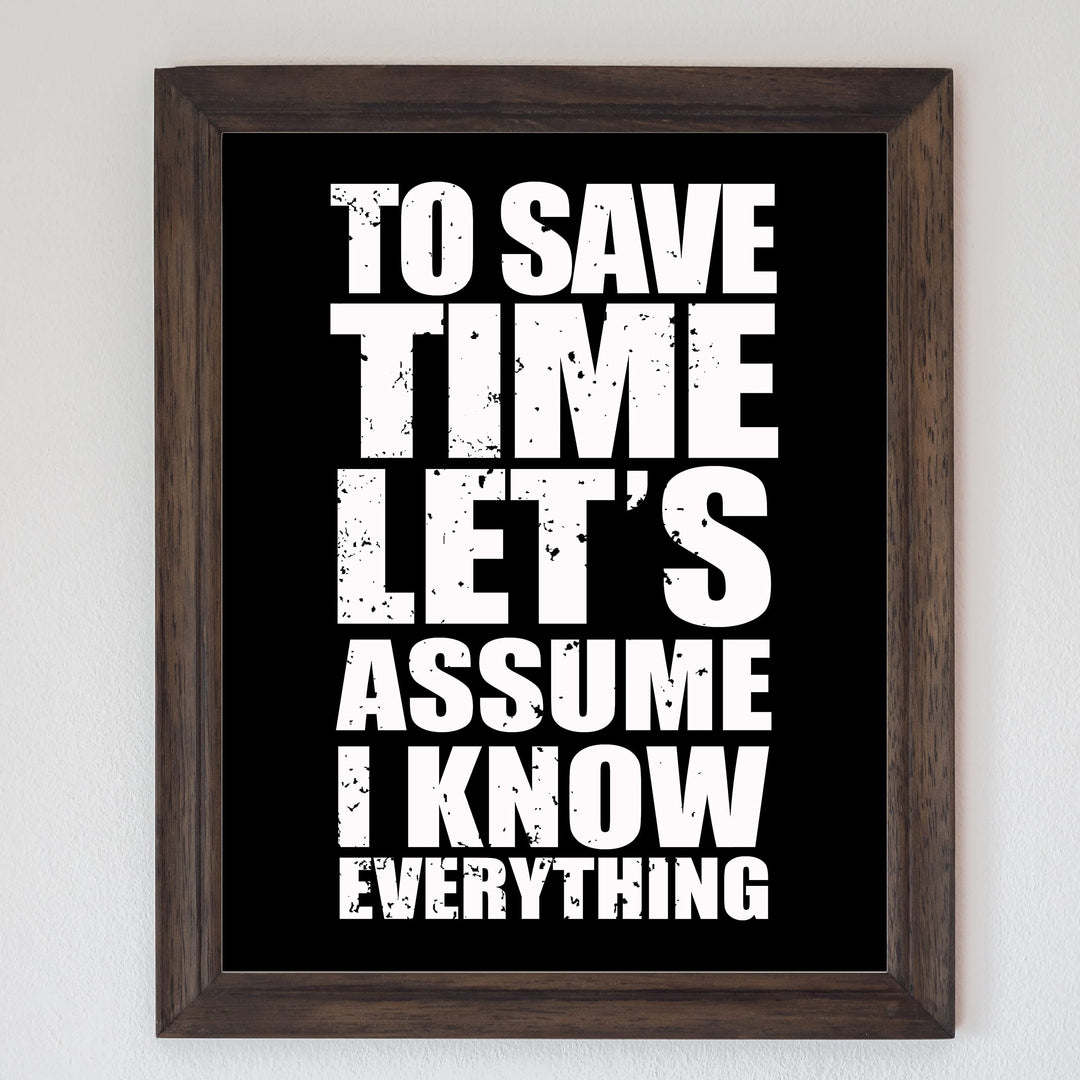 To Save Time Let&