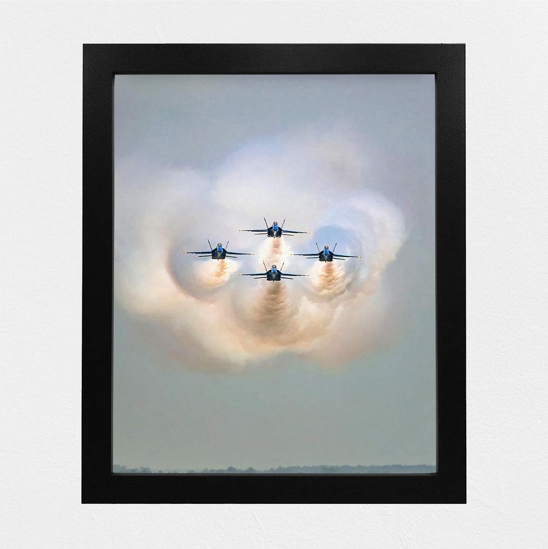 US Navy"Blue Angels In Action" Wall Art -8 x 10" Military Fighter Jets Photo Print -Ready to Frame. Military Aircraft Wall Decor for Home-Office-Game Room-Garage-Cave! Great Gift for Veterans!