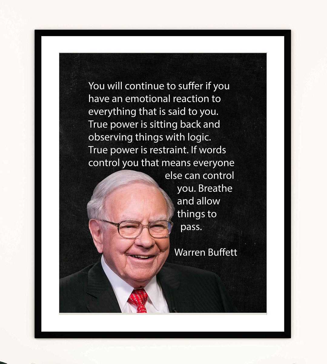 Warren Buffett Quotes-"True Power Is Observing Things With Logic"- 8 x 10" Motivational Wall Art Print-Ready to Frame. Vintage Home-Office-Classroom D?cor. Perfect Gift to inspire Self-Improvement.