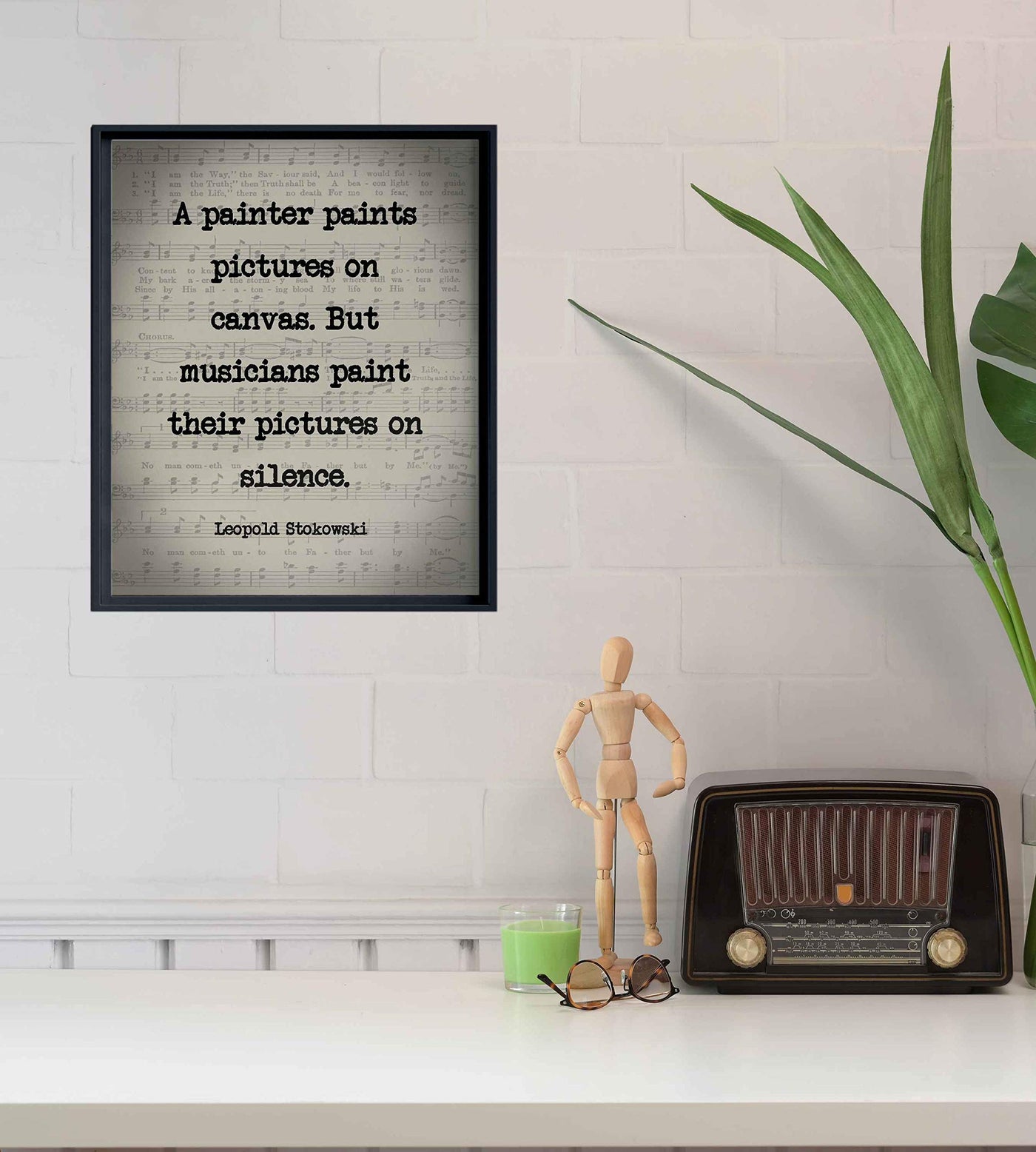 Leopold Stokowski-"Musicians Paint Pictures On Silence"-Inspirational Quotes Wall Art-8 x 10" Sheet Music Poster Print-Ready to Frame. Home-Office-Studio-Decor. Perfect Motivational Classroom Decor!