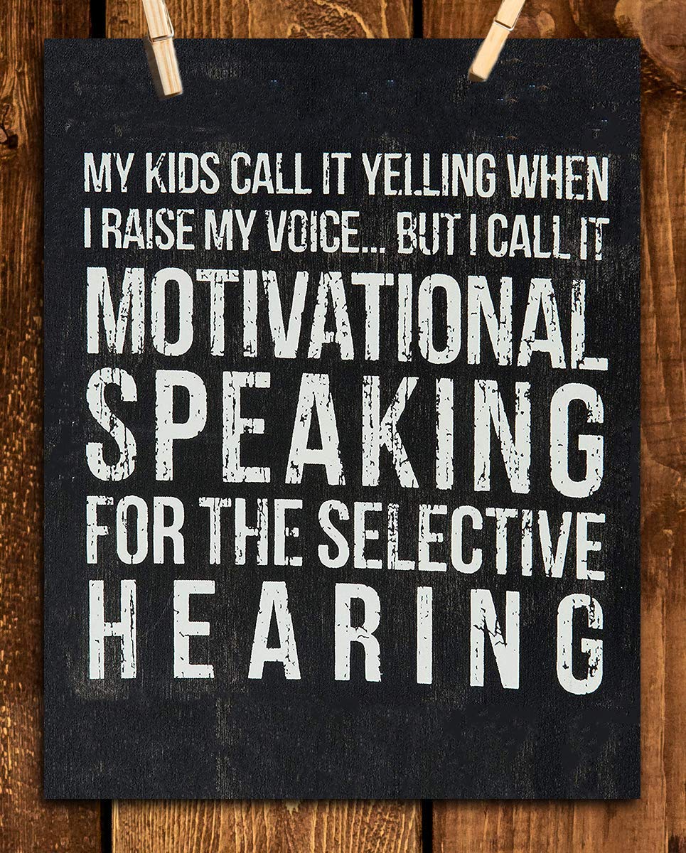 Yelling At Kids-Motivation Family Sign- Funny Wall Art- 8 x 10" Print Wall Decor-Ready to Frame. Distressed Sign Replica Print for Home. Great Parenting Sign- Fun Gift for ALL!