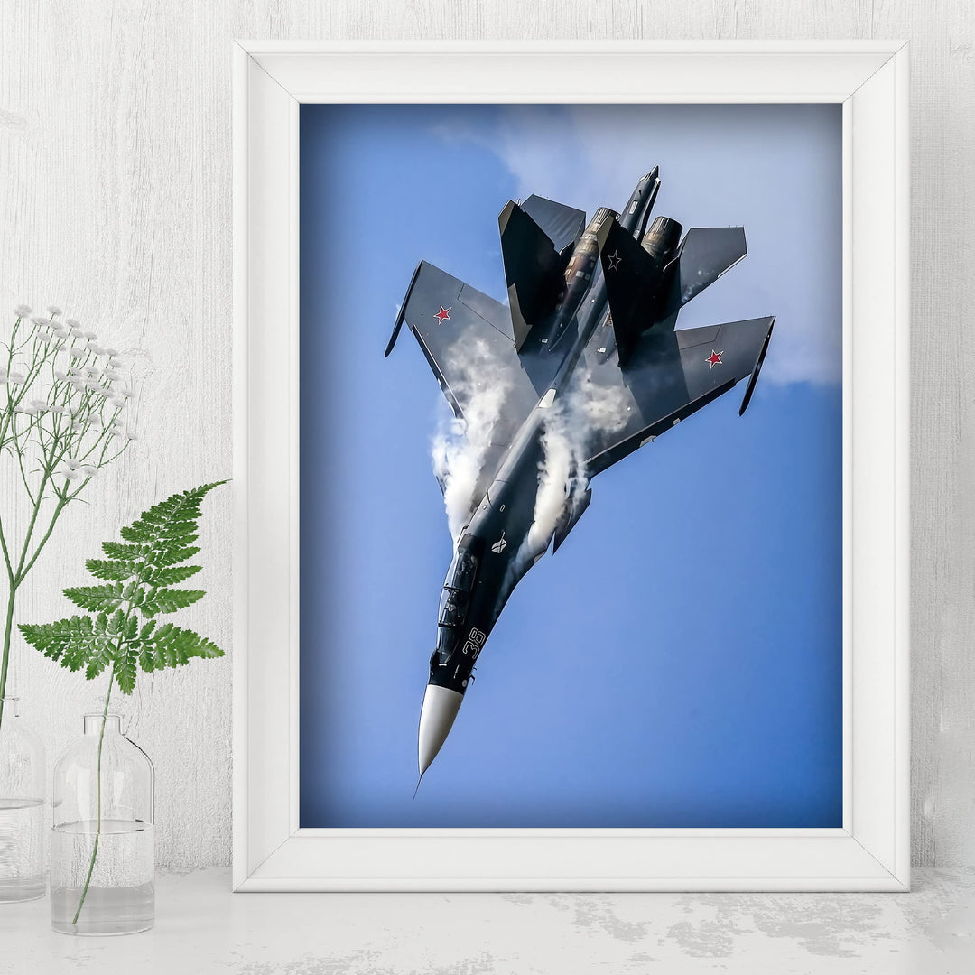 US Air Force Fighter Jet -8x10" American Military Aircraft Wall Print-Ready to Frame. Home-Office-School Decor. Perfect Sign for Game Room-Garage-Cave! Great Gift for Active Duty Military &amp; Veterans!