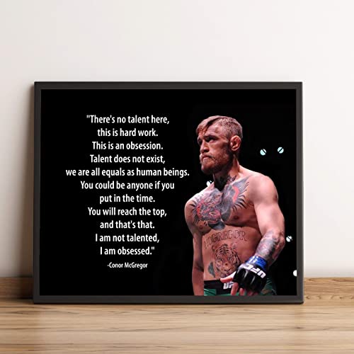 Conor McGregor Quotes Wall Art-"No Talent Here-This Is An Obsession"-10x8"