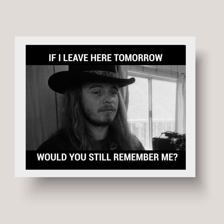 Lynyrd Skynyrd-"If I Leave Here Tomorrow-Would You Still Remember Me?" Song Art Print- 10 x 8" Music Poster Print- Ready To Frame. Home-Studio-Bar-Man Cave Decor. Perfect Gift For Rock Music Lovers.
