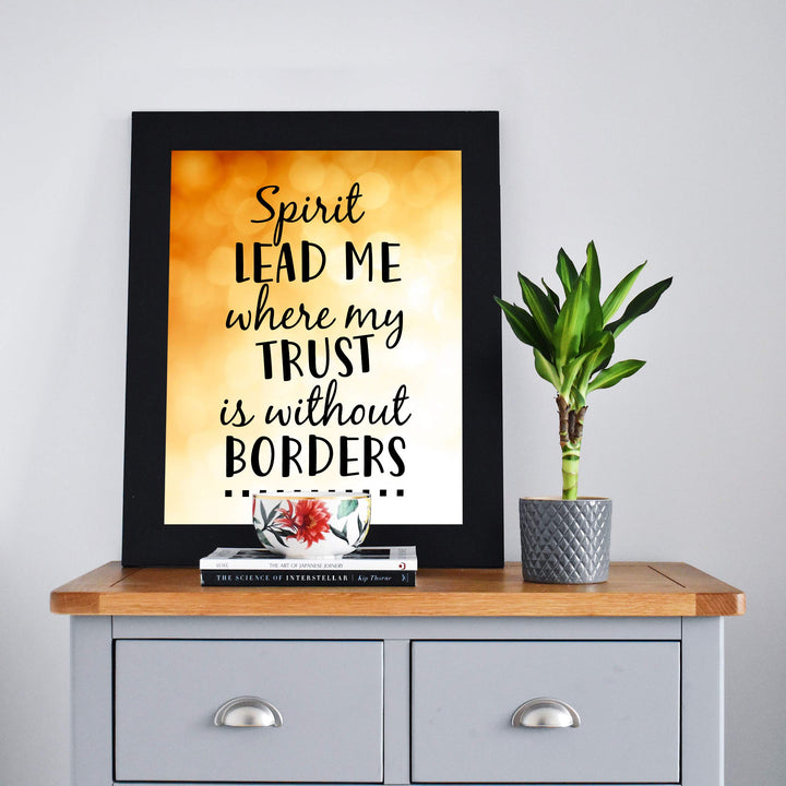 Spirit Lead Me Where My Trust Is Without Borders Song Lyrics Art -8 x 10" Typographic Music Wall Print-Ready to Frame. Home-Office-Studio Decor. Perfect Christian Gift for Hillsong UNITED Fans!