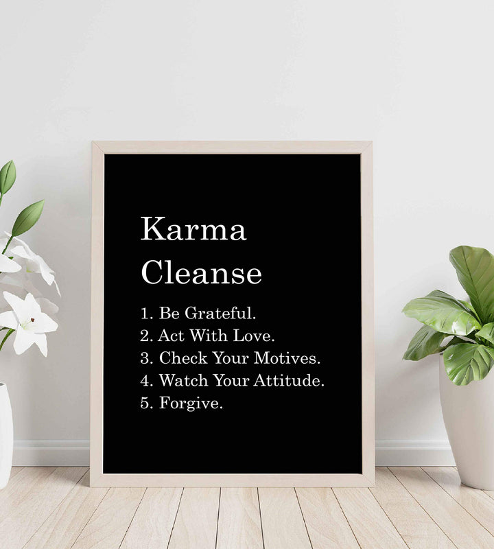 Karma Cleanse-Check Your Motives Spiritual Quotes Wall Art- 8 x 10" Modern Typographic Wall Print-Ready to Frame. Inspirational Life Quotes for Home-Studio-Office Decor. Makes a Perfect Zen Gift!