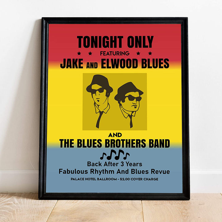 "Tonight Only-Jake &amp; Elwood Blues-The Blues Brothers Band"-Vintage SNL Poster Print-11x14"