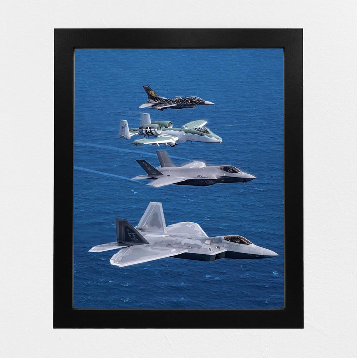 F22 Raptor Demo Team -Fighter Jet Poster Print -8 x 10" US Air Force Military Aircraft Wall Decor Image -Ready to Frame. Home-Office-School Decor. Perfect Sign for Game Room-Garage-Man Cave Decor!