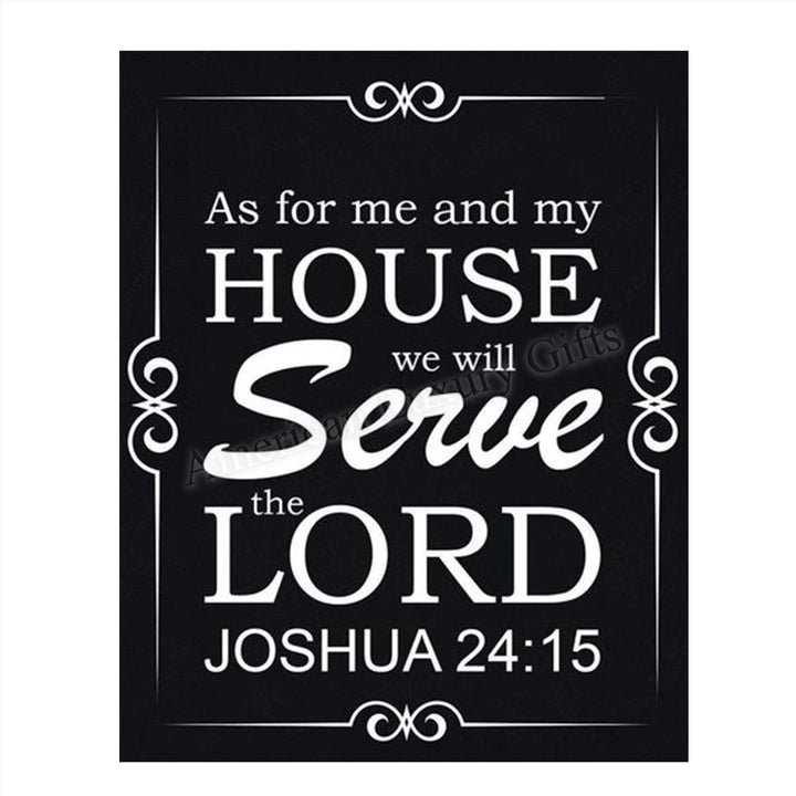 As For Me &amp; My House- We Will Serve The Lord Joshua 24:15- Bible Verse Wall Print- 8x10"- Scripture Wall Art- Ready to Frame. Home D?cor, Church D?cor- Perfect Christian Gift To Remind Us.