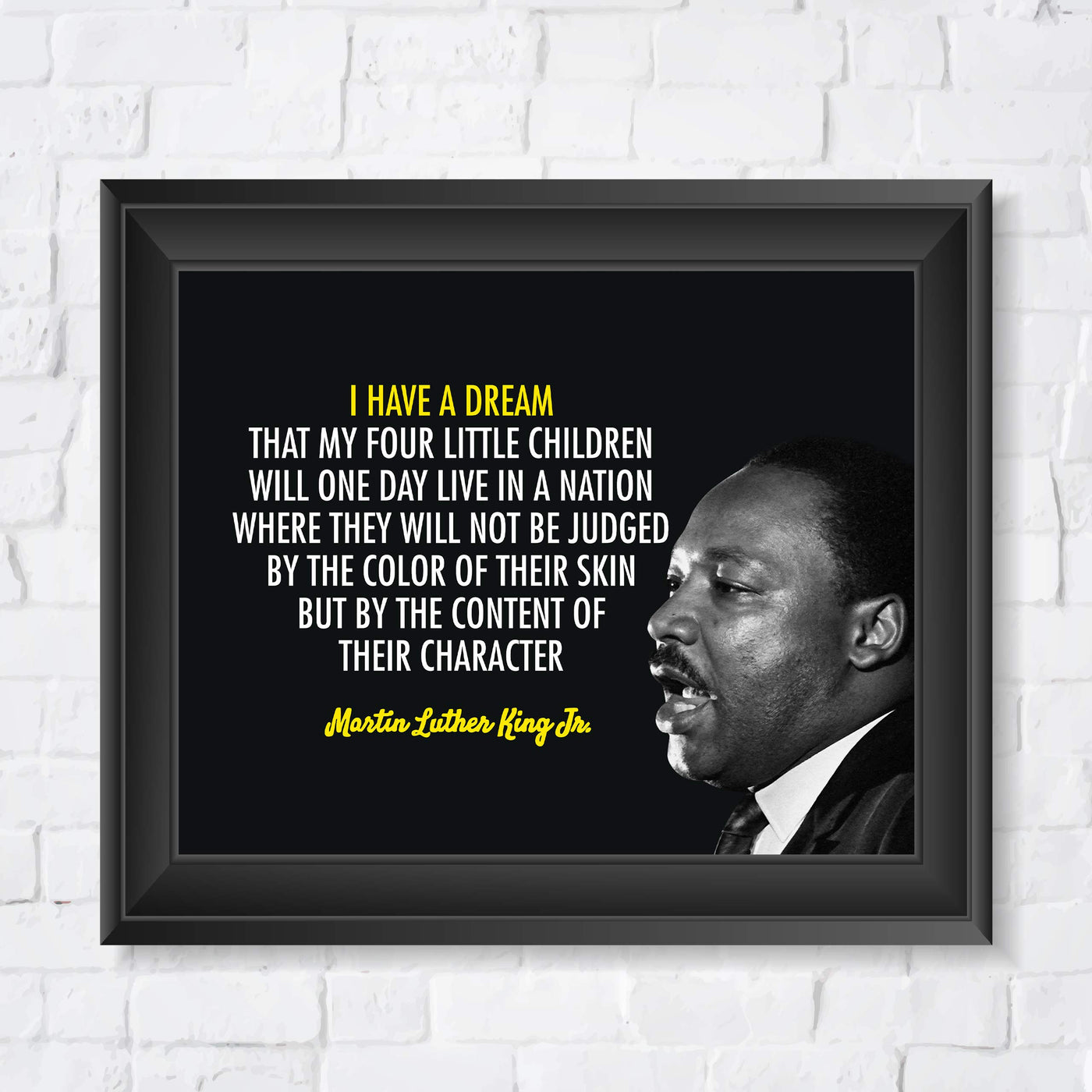 Martin Luther King Jr. Quotes-"I Have A Dream"-10 x 8" Silhouette Wall Art Print-Ready to Frame. Inspirational Home-Office-School-Library Decor. Perfect Gift for MLK Fans. Great Historical Reminder!