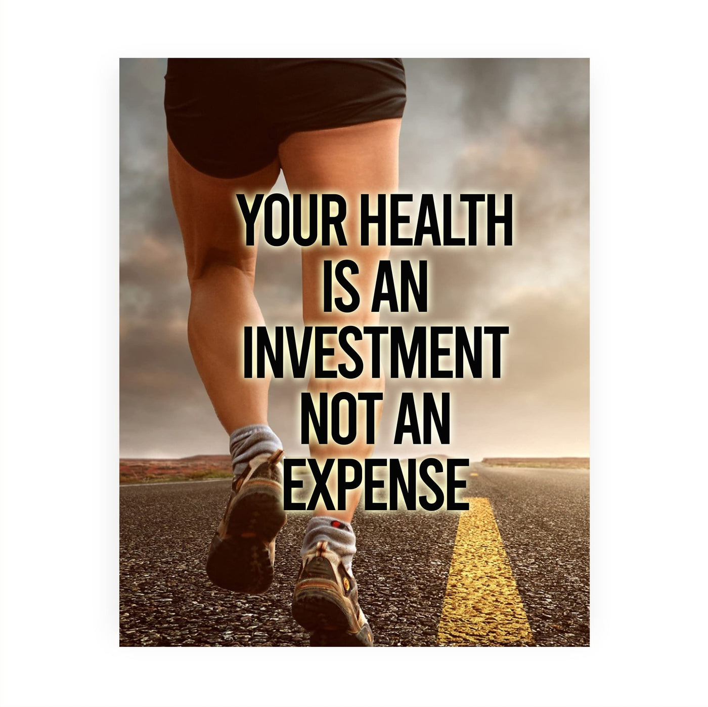 Your Health Is An Investment- Motivational Exercise Sign -8 x 10" Wall Print -Ready to Frame. Modern Fitness Print for Home-Office-Gym-Yoga Studio-Locker Room Decor. Great Gift of Motivation!