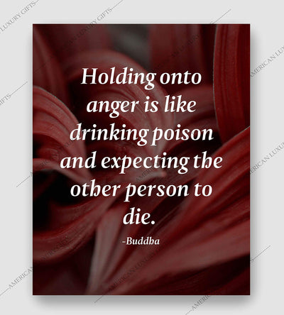 Buddha-"Holding Onto Anger-Like Drinking Poison" Spiritual Quotes Wall Art-8 x 10" Modern Inspirational Poster Print-Ready to Frame. Positive Home-Studio-Office Decor for Mindfulness. Great Zen Gift!