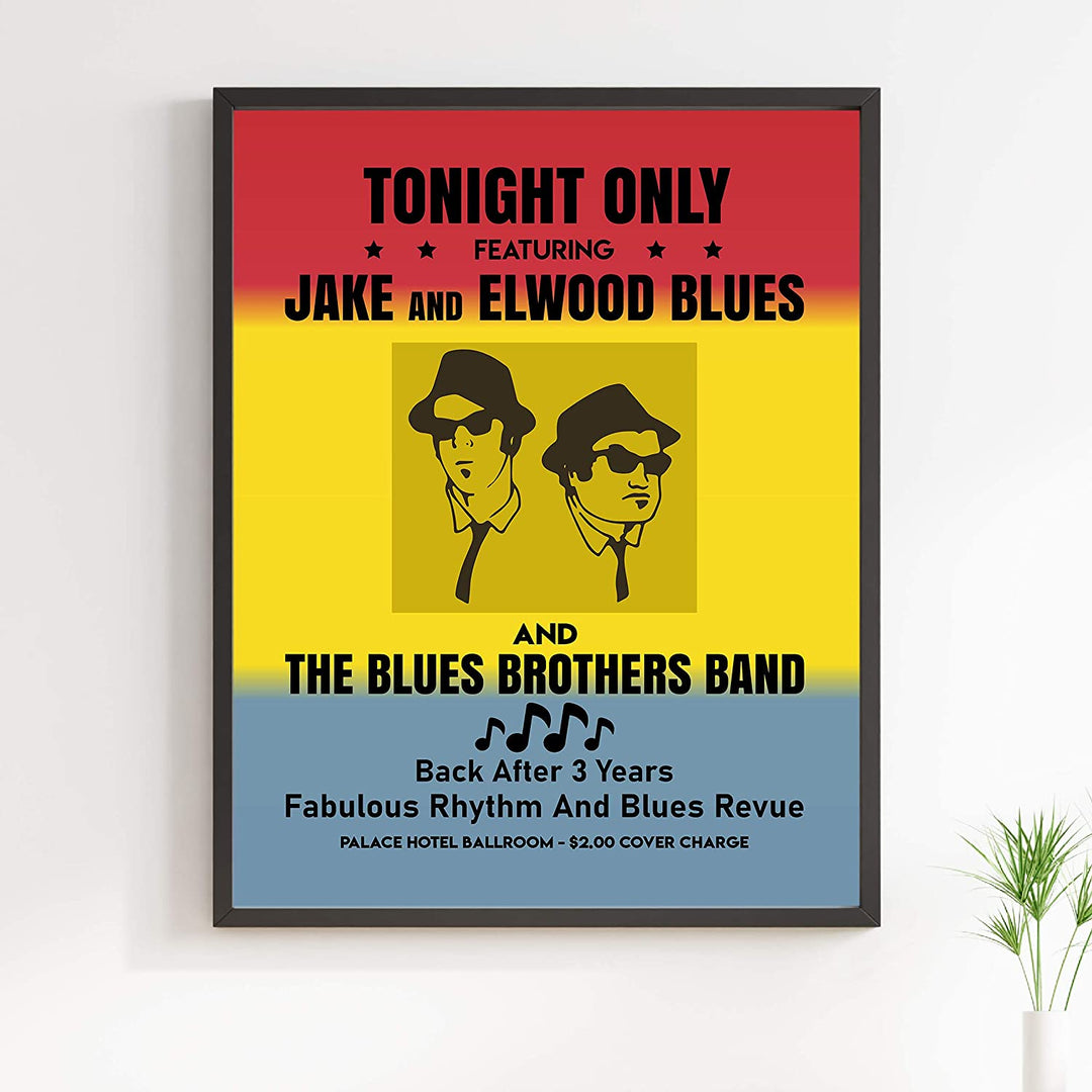 "Tonight Only-Jake &amp; Elwood Blues-The Blues Brothers Band"-Vintage SNL Poster Print-11x14"