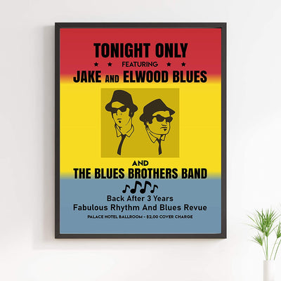 "Tonight Only-Jake & Elwood Blues-The Blues Brothers Band"-Vintage SNL Poster Print-11x14"
