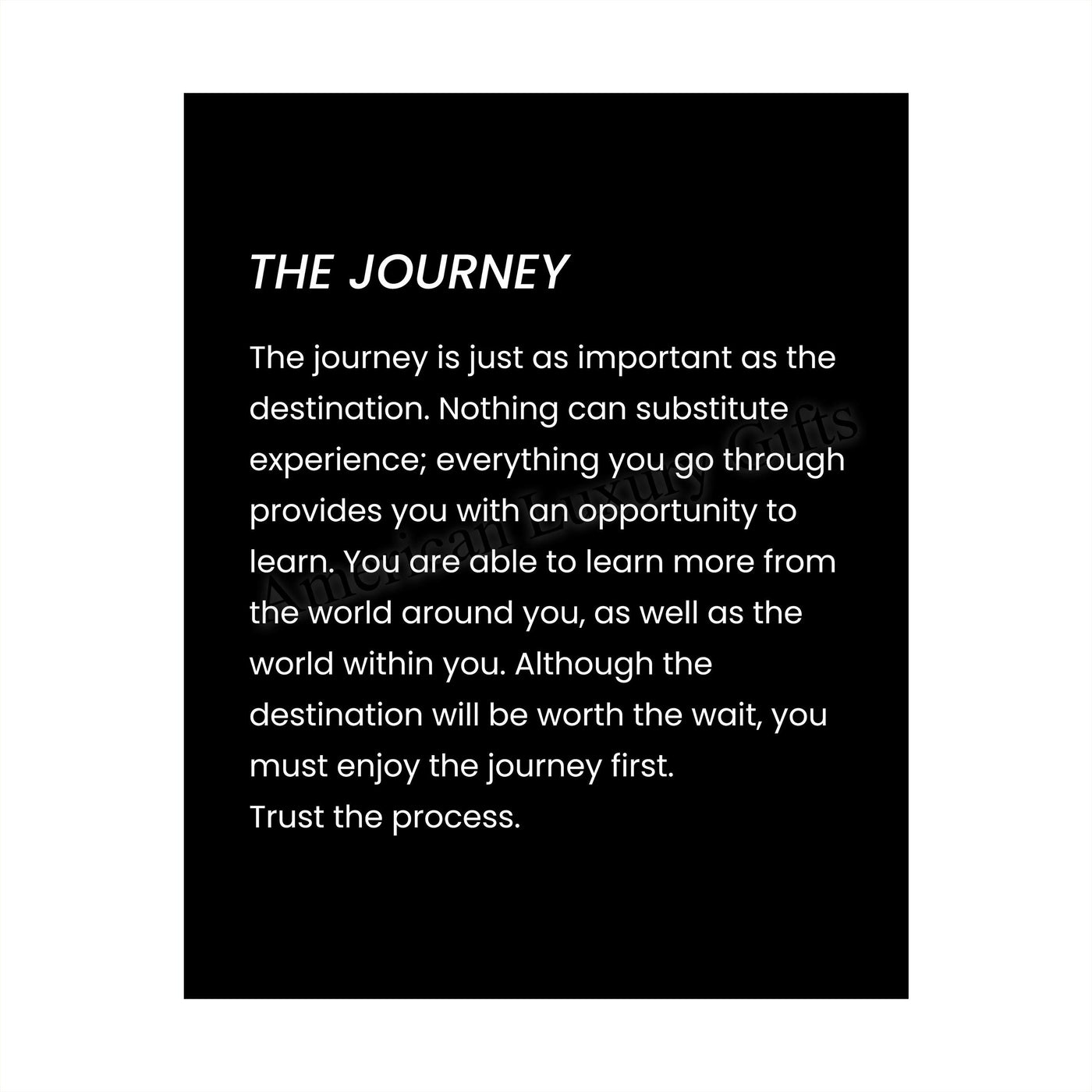 The Journey Inspirational Quotes Wall Art Sign -8 x 10" Motivational Poster Print-Ready to Frame. Modern Typographic Design. Positive Home-Office-School Decor. Life Is All About the Journey!