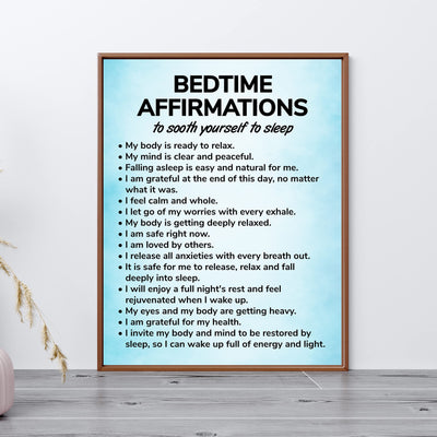 Bedtime Affirmations-Inspirational Quotes Wall Art -11 x 14" Motivational Night Time Poster Print -Ready to Frame. Ideal for Home D?cor-Bedroom Decor. Great Reminders & Inspiration for Sleep!