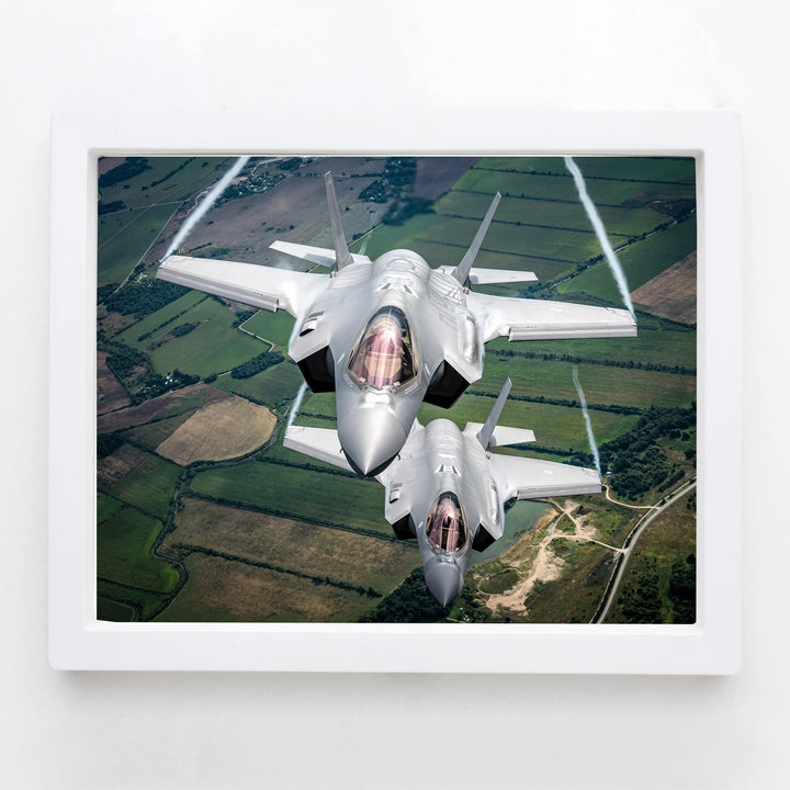 F-35 Lightning II Fighter Jet -10x8" Military Aircraft Wall Print -Ready to Frame. Home-Office-School Decor. Perfect Sign for Game Room-Garage-Cave! Great Gift for Active Duty Military &amp; Veterans!