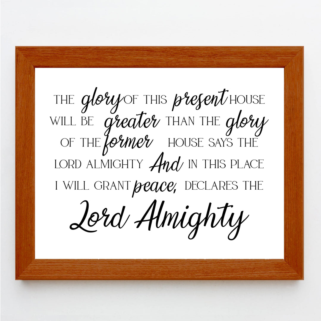 In This Place, I Will Grant Peace Bible Verse Wall Art Decor -10 x 8" Inspirational Christian Scripture Print -Ready to Frame. Religious Decoration for Home-Office-Church Decor. Haggai 2:9.